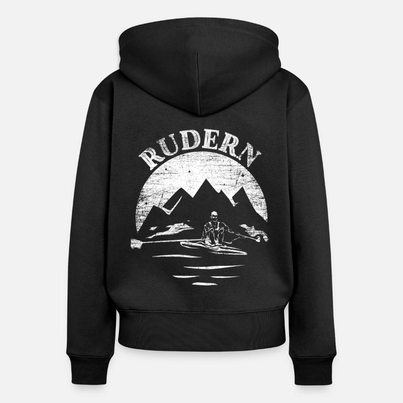 Cadeau d'aviron - Sweat à capuche zippé Premium bio Femme - noir