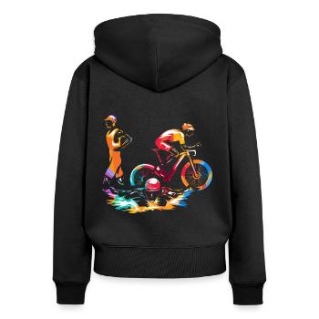 Triathlon Sport - Sweat à capuche zippé Premium bio Femme - noir - Dos - Julia (174cm)