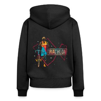 Triathlon Sport - Sweat à capuche zippé Premium bio Femme - noir - Dos - Julia (174cm)