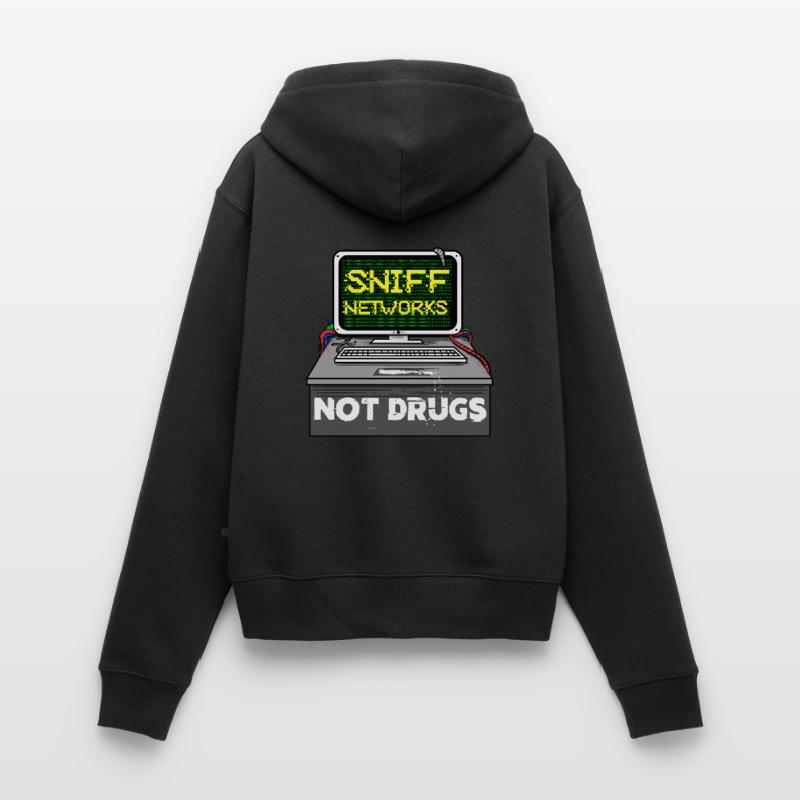 Code de programmeur Computer Science Hacker CMD Gift Sweat à capuche zippé Premium bio Femme