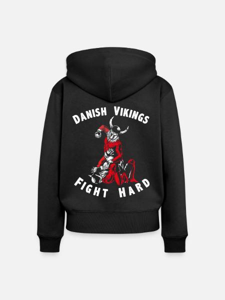 Dänemark Wikinger kämpfen hart - Frauen Premium Bio Zip Hoodie - Schwarz