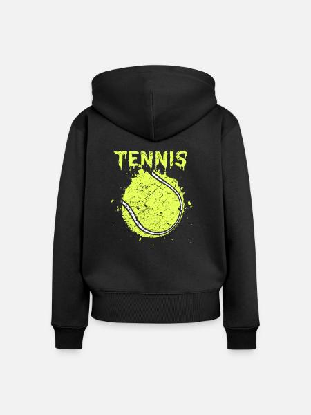 Tennisball - Frauen Premium Bio Zip Hoodie - Schwarz