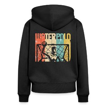 water polo - Sweat à capuche zippé Premium bio Femme - noir - Dos - Julia (174cm)
