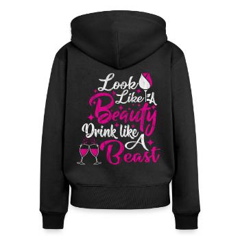 Hen party bride bachelorette party - Women's Premium Organic Zip Hoodie - black - Back - Julia (174cm)