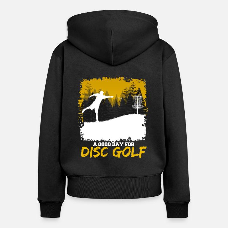 Disc Golf - Sweat à capuche zippé Premium bio Femme - noir