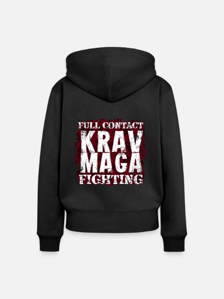 Krav Maga Nahkampf Selbstverteidigung - Frauen Premium Bio Zip Hoodie - Schwarz