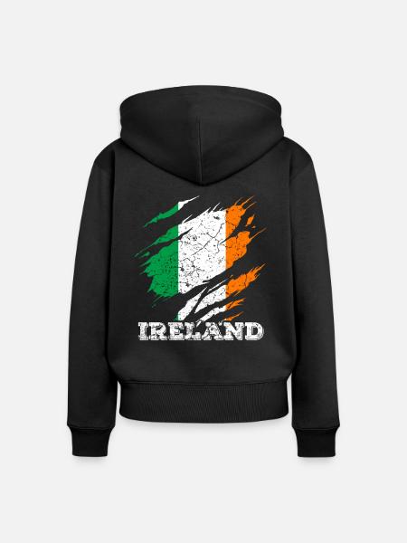 Irland - Frauen Premium Bio Zip Hoodie - Schwarz