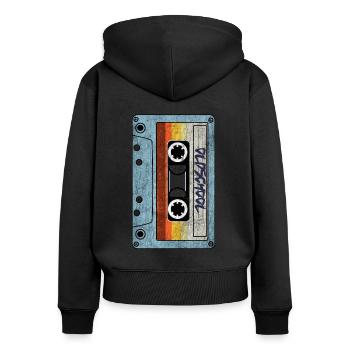 Achtziger Vintage Retro Mixtape Kassette 80er - Frauen Premium Bio Zip Hoodie - Schwarz - Hinten - Julia (174cm)