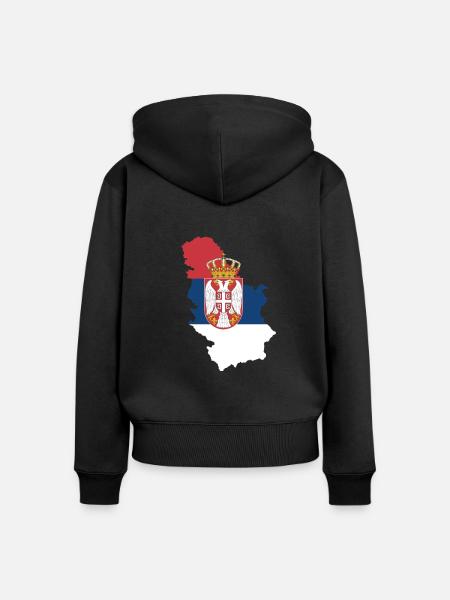 Serbien - Frauen Premium Bio Zip Hoodie - Schwarz