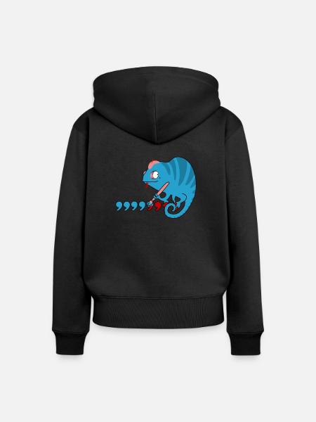Comma Cameleon - Frauen Premium Bio Zip Hoodie - Schwarz