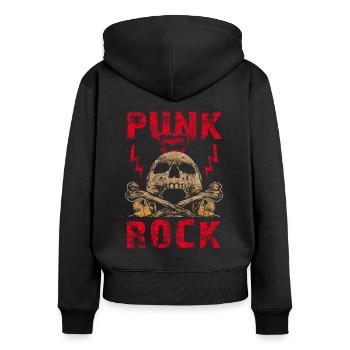 Punk punk rocker skull punk punk music - Women's Premium Organic Zip Hoodie - black - Back - Julia (174cm)