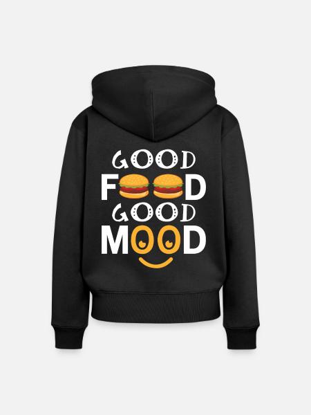 Good Food Good Mood - Frauen Premium Bio Zip Hoodie - Schwarz