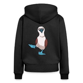 Blaufußtölpel Lustiger Meeresvogel Blauer Vogel - Frauen Premium Bio Zip Hoodie - Schwarz - Hinten - Julia (174cm)