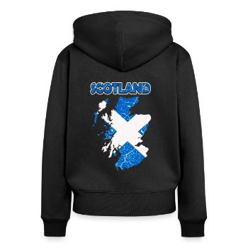 Schottland Flagge Schottisches Wappen Schotten - Frauen Premium Bio Zip Hoodie - Schwarz - Hinten - Julia (174cm)