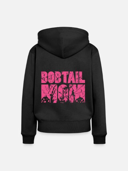 Bobtail Hund Hundemutter - Frauen Premium Bio Zip Hoodie - Schwarz