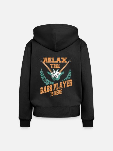 Bass Spieler - Frauen Premium Bio Zip Hoodie - Schwarz