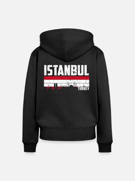 Istanbul - Frauen Premium Bio Zip Hoodie - Schwarz