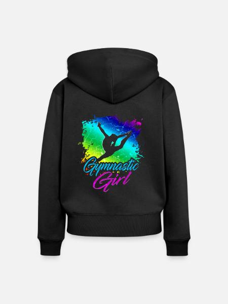 Gymnastik Mädchen - Frauen Premium Bio Zip Hoodie - Schwarz