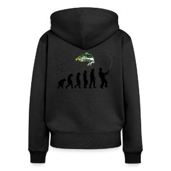 Fishing Fishing Rod Angler EVOLUTION Fly Fishing - Women's Premium Organic Zip Hoodie - black - Back - Julia (174cm)