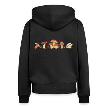 Pilze Züchten Pilzsammler Mushroom Züchter - Frauen Premium Bio Zip Hoodie - Schwarz - Hinten - Julia (174cm)
