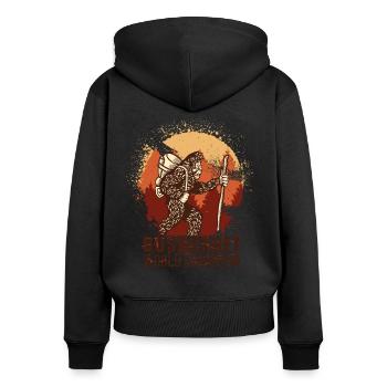 Bushcrafter Survival Camping en plein air - Sweat à capuche zippé Premium bio Femme - noir - Dos - Julia (174cm)