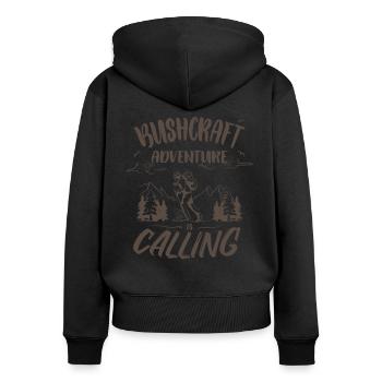 Bushcrafter Survie Randonnée Camping en plein air - Sweat à capuche zippé Premium bio Femme - noir - Dos - Julia (174cm)