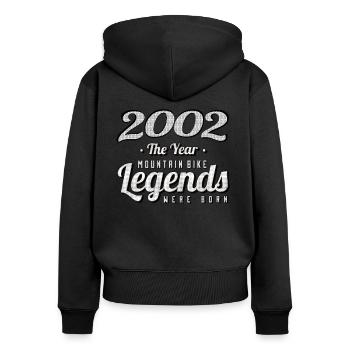 VTT-Mountainbiker 2002 Vintage Anniversaire VTT - Sweat à capuche zippé Premium bio Femme - noir - Dos - Julia (174cm)