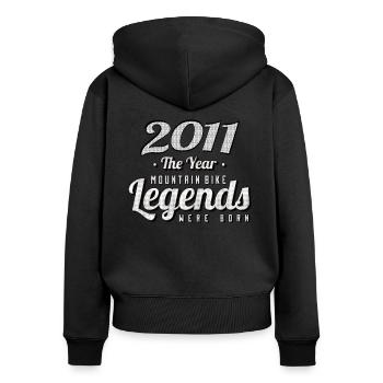 VTT-Mountainbiker 2011 Vintage Anniversaire VTT - Sweat à capuche zippé Premium bio Femme - noir - Dos - Julia (174cm)