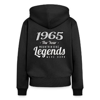 VTT-Mountainbiker 1965 Naissance Anniversaire VTT - Sweat à capuche zippé Premium bio Femme - noir - Dos - Julia (174cm)