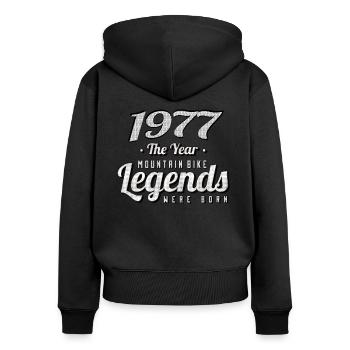 VTT-Mountainbiker 1977 Naissance Anniversaire VTT - Sweat à capuche zippé Premium bio Femme - noir - Dos - Julia (174cm)