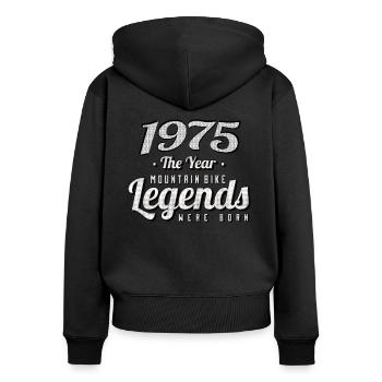 VTT-Mountainbiker 1975 Naissance Anniversaire VTT - Sweat à capuche zippé Premium bio Femme - noir - Dos - Julia (174cm)