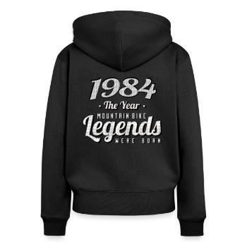 VTT-Mountainbiker 1984 Naissance Anniversaire VTT - Sweat à capuche zippé Premium bio Femme - noir - Dos - Julia (174cm)