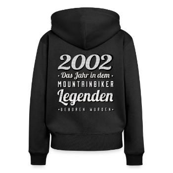 MTB-Mountainbiker 2002 Jahrgang Geburtstag MTB - Frauen Premium Bio Zip Hoodie - Schwarz - Hinten - Julia (174cm)