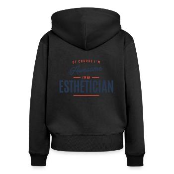 Esthéticienne Profession Emploi Travailleur d’anniversaire - Sweat à capuche zippé Premium bio Femme - noir - Dos - Julia (174cm)