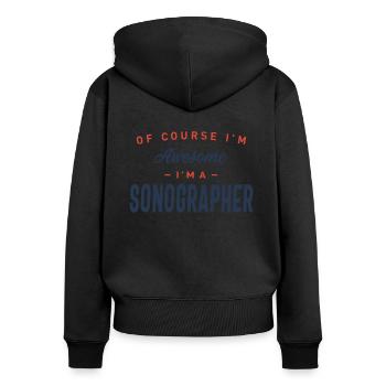 Sonograph Job Beruf Geburtstagsarbeiter - Frauen Premium Bio Zip Hoodie - Schwarz - Hinten - Julia (174cm)