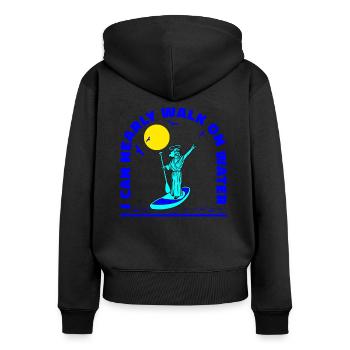 SUP paddle paddle Stand Up Paddle Surf - Sweat à capuche zippé Premium bio Femme - noir - Dos - Julia (174cm)