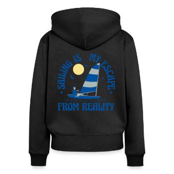 Sailor Sail Boat Sailing Ship Sailing Yacht - Women's Premium Organic Zip Hoodie - black - Back - Julia (174cm)