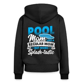 Pool Guy Design Für Einen Pool Boy - Frauen Premium Bio Zip Hoodie - Schwarz - Hinten - Julia (174cm)