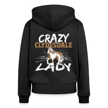 Clydesdale Design pour les fans de cheval giant feet - Sweat à capuche zippé Premium bio Femme - noir - Dos - Julia (174cm)