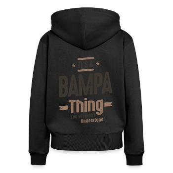 Mens It's a Bampa Thing Funny Dad Grandpa - Women's Premium Organic Zip Hoodie - black - Back - Julia (174cm)