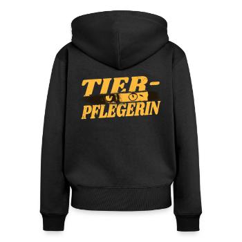 Veterinär Geburtstag Tiermediziner Tierwirt - Frauen Premium Bio Zip Hoodie - Schwarz - Hinten - Julia (174cm)