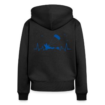 Strand-Kite Windracer Land-Kite Kite-Strandsegler - Frauen Premium Bio Zip Hoodie - Schwarz - Hinten - Julia (174cm)