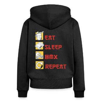 BMX Cyclist BMX Bike BMX Ramp BMX Bike - Women's Premium Organic Zip Hoodie - black - Back - Julia (174cm)