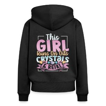 Reiki Practitioner Design for an Energy Healer - Women's Premium Organic Zip Hoodie - black - Back - Julia (174cm)