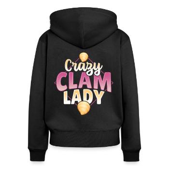 Conception de collecte de coquillages pour un chasseur de coquillages - Sweat à capuche zippé Premium bio Femme - noir - Dos - Julia (174cm)