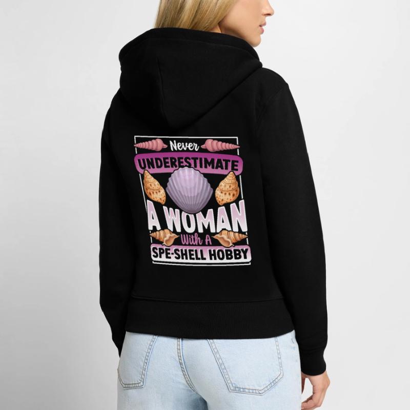 Seashell Collecting Design for an Shell Hunter Women's Premium Organic Zip Hoodie