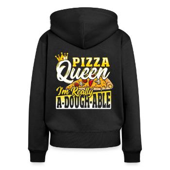 Pizza Making Design für die nächste Pizza Party - Frauen Premium Bio Zip Hoodie - Schwarz - Hinten - Julia (174cm)