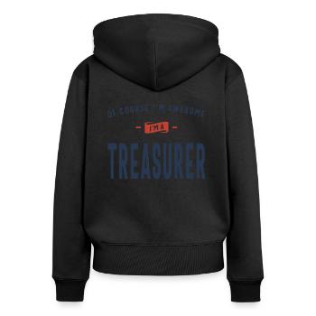 Treasurer Job Beruf - Frauen Premium Bio Zip Hoodie - Schwarz - Hinten - Julia (174cm)