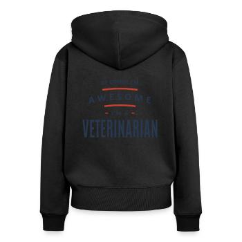 Profession de vétérinaire - Sweat à capuche zippé Premium bio Femme - noir - Dos - Julia (174cm)