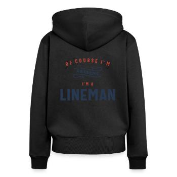 Métier de monteur de lignes - Sweat à capuche zippé Premium bio Femme - noir - Dos - Julia (174cm)